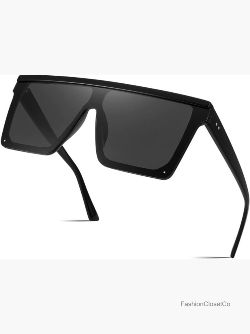 Oversized Square Flat Top Sunglasses UV400 Shield Visor Shades Unisex
